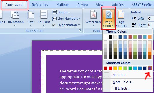 New Change Page Color In Word 