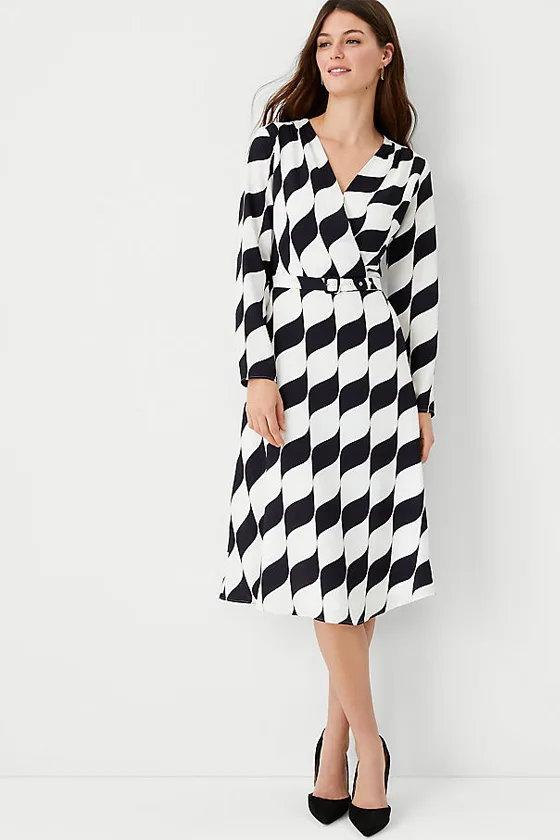 Geo Wrap Midi Dress by Ann Taylor