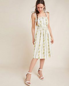 Anthropologie Bow-Tied Midi Dress for Special Occasion