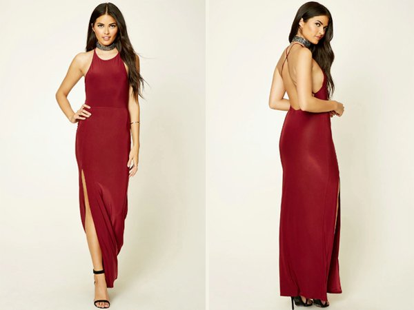 Contemporary Slit : Wine Colored Prom Dresses At Forever 21