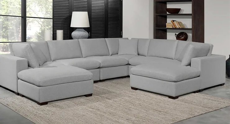 8-Piece Fabric Modular Sectional with Reversible Cushions