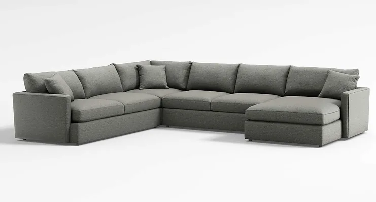 4-Piece U-Shaped Sectional Sofa with Right-Arm Storage by Crate and Barrel