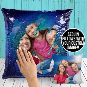 Etsy Family Photo Sequin Pillow