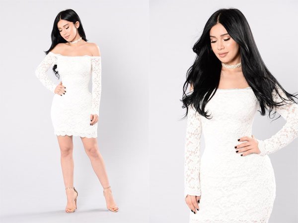 Fashion Nova Off Shoulder Lace Bodycon Dress