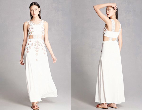 Floral Embroidered White Dresses At Forever 21