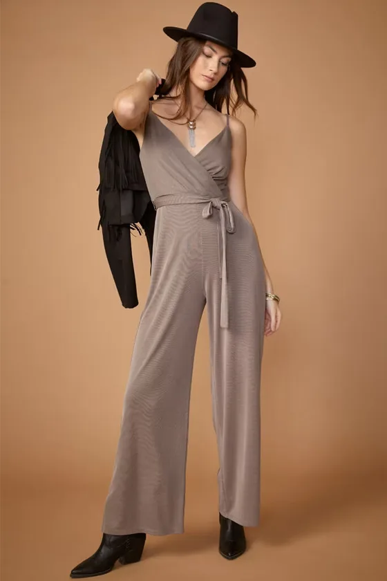 Avery Surplice Jumpsuit by Francesca's Boutique