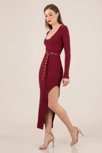 GoJane Influencer Belted Rib Knit Maxi Dress