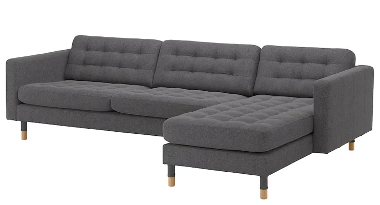 Dark Grey Sectional Sofa Featuring 4 Extra Wide Seats