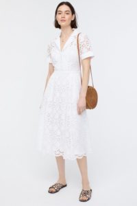 J. Crew A-line Dress in Embroidered Eyelet