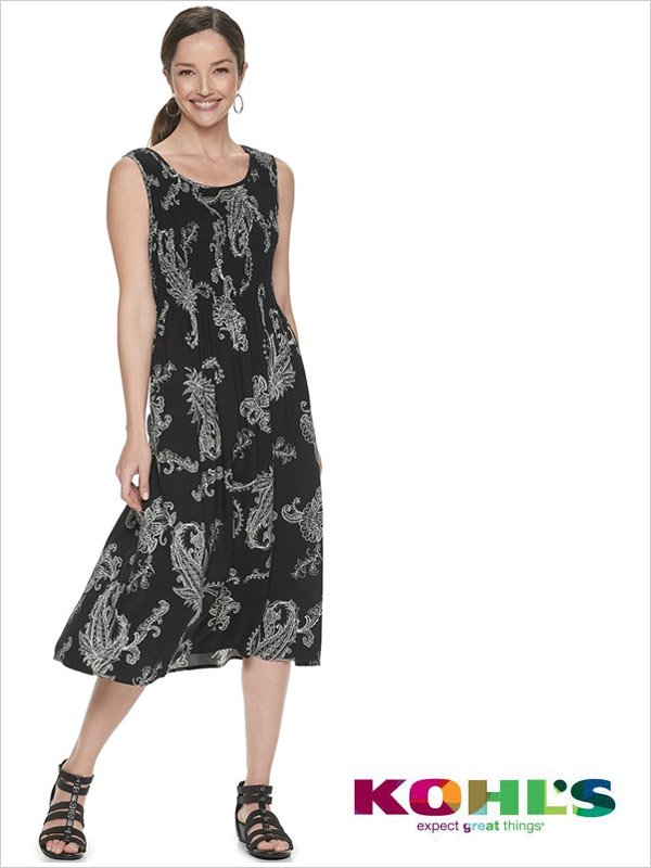 Kohl's Women's Croft Barrow Print Challis Midi Dress