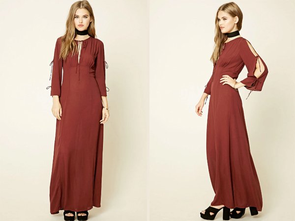 Lace Up : Brick Colored Prom Dresses At Forever 21