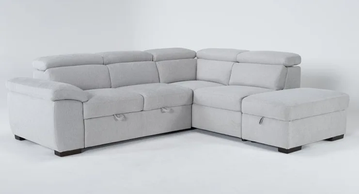 3-Piece Left Arm Facing Sleeper Sofa with Storage Ottoman by Living Spaces