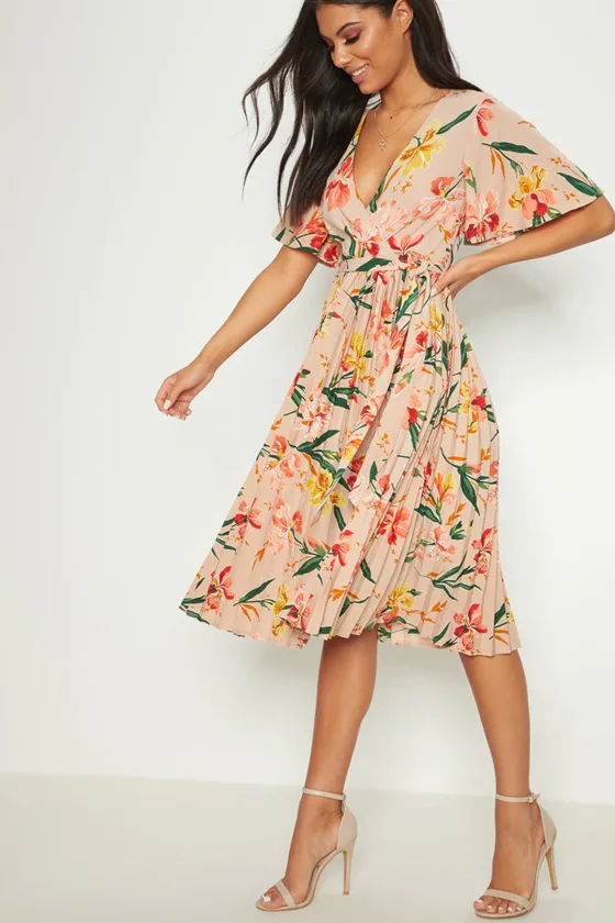 Low-Priced Floral Midi Dress by Pretty Little Thing USA