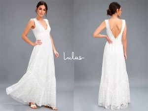 Lulus Melia White Lace Maxi Dress