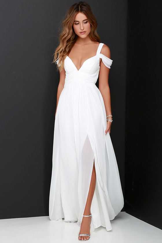 Lulus Ocean of Elegance Ivory Maxi Dress