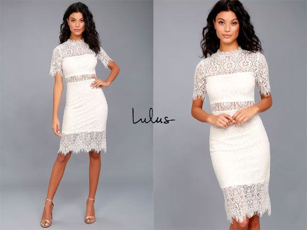 Lulus Remarkable White Lace Dress