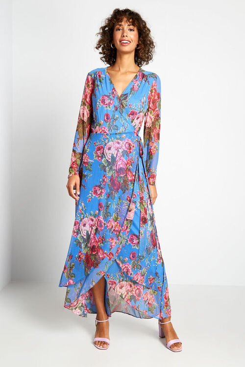 ModCloth So Wrapped Up Floral Maxi Dress