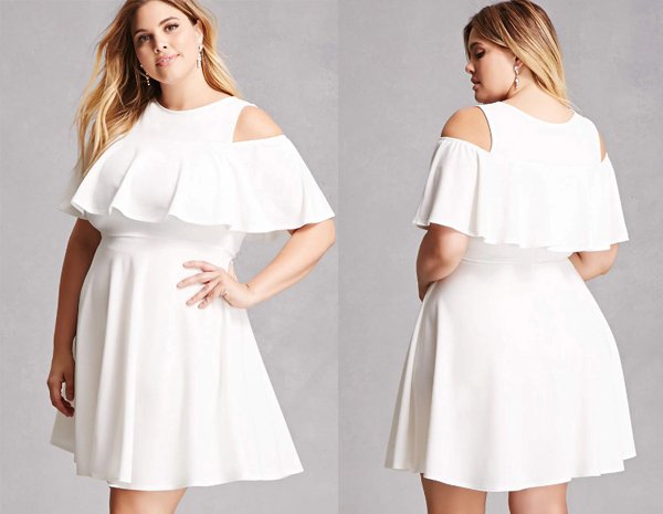 Open Shoulder, Plus Size White Mini Dresses At Forever 21