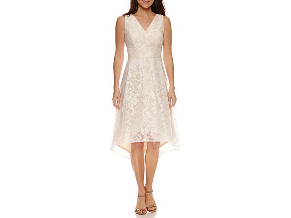 JCPenney Robbie Bee Sleeveless Lace Floral Swing Dress