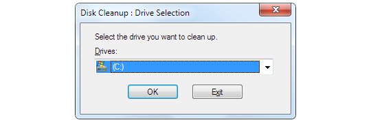 Choose A Disk Drive to Initiate the Cleanup Process