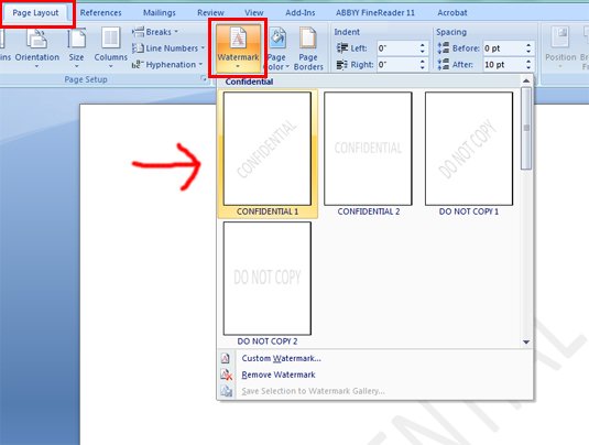 Steps to Insert Watermark in Microsoft Word