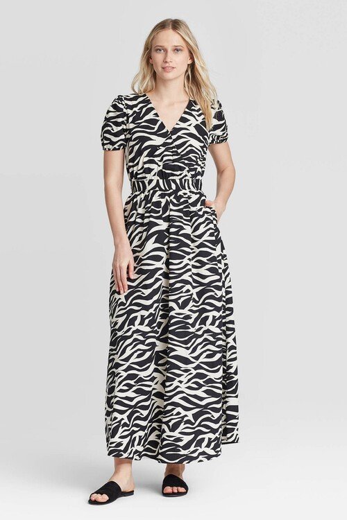 Target Women's Animal Print Short Sleeve Maxi Dress