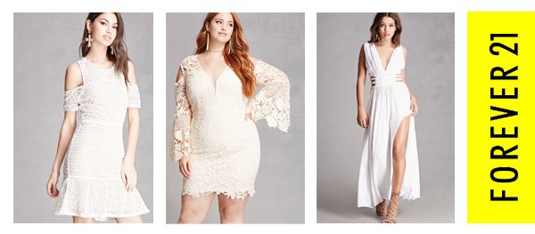 Cheap White Dresses At Forever 21 for Women and Plus Size